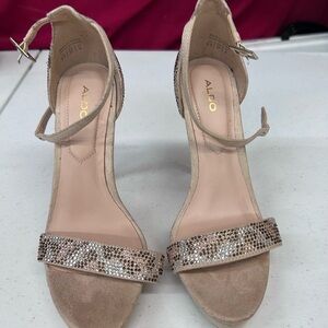 ALDO Nude Heels with Glittering Strap